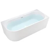 Wanny - Wanna przyścienna biały przelew oraz korek narożna prawa 160 cm Mera Hydrosan - miniaturka - grafika 1