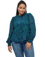 Bluzki damskie - Peppercorn Damska bluzka Levi Plisse Curve, jasnozielony nadruk, 56, Jasnozielony nadruk - miniaturka - grafika 1