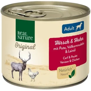 REAL NATURE ADULT Jeleń i kurczak 12x200 g - Mokra karma dla psów - miniaturka - grafika 1