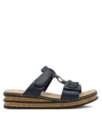 Klapki i japonki damskie - Rieker Klapki 62936-14 Granatowy - miniaturka - grafika 1