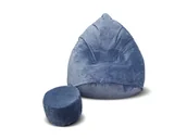 Pufy i podnóżki - Pufa sako XXXXL worek + gratis Sorriso niebieska - miniaturka - grafika 1