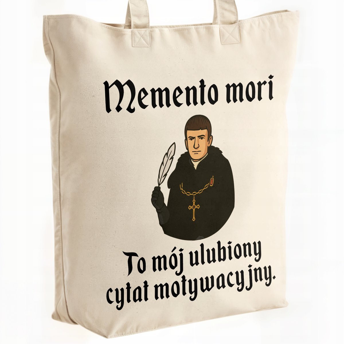 Torba bawełniana premium na zakupy 1670 Memento Mori Cytat Motywacyjny