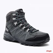 Buty trekkingowe męskie - Buty trekkingowe Jack Wolfskin REFUGIO TEXAPORE MID M GREY/BLACK - miniaturka - grafika 1