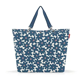 Torebki damskie - reisenthel shopper XL przestronna torba na zakupy i stylowa torebka w jednym, wykonana z wodoodpornego materiału, Stokrotka niebieska, XL, Retro - grafika 1