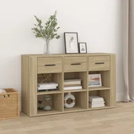 Komody - vidaXL Komoda, dąb sonoma, 100x30x59,5 cm, materiał drewnopochodny - miniaturka - grafika 1