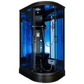 Kabiny z hydromasażem - Czarna kabina prysznicowa z hydromasażem zabudowana 120x85 MO-02188BP prawa ✖️AUTORYZOWANY DYSTRYBUTOR✖️ - miniaturka - grafika 1