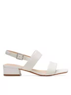 Sandały damskie - Clarks Skórzane sandały w kolorze białym - miniaturka - grafika 1