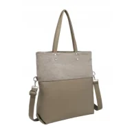 Torebki damskie - Pojemna Torebka Damska Beż Shopper Format A4 LUIGISANTO HS6805 Taupe - miniaturka - grafika 1