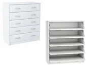 Szafki na buty - Szafka Na Buty Obuwie 5S Biała Regał Półka Pojemna - miniaturka - grafika 1