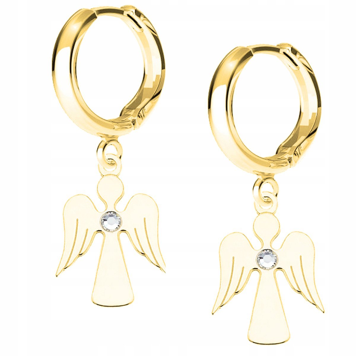 Kolczyki złote Aniołek Cyrkonia 925