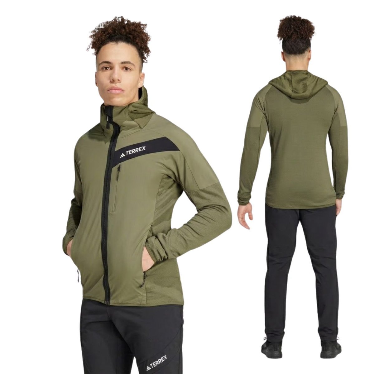 Kurtka męska Adidas Terrex Techrock Hooded Wind Fleece sportowa wiatroszczelna-L