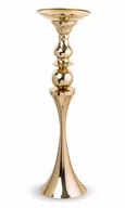 Świeczniki - Świecznik metalowy duży złoty 67x19 124549 - miniaturka - grafika 1