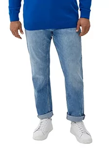 Spodenki męskie - s.Oliver Big Size Męskie spodnie jeansowe długie, niebieskie, W38 / L30, niebieski, 38W / 30L - grafika 1