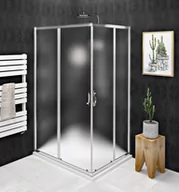 Kabiny prysznicowe - GELCO Kabina prysznicowa prostokątna narożna SIGMA SIMPLY drzwi przesuwne 90x100x190 chrom szkło szkło matowe BRICK z powłoką Coated Glass GS2410GS2490 - miniaturka - grafika 1