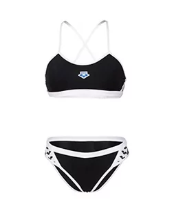 Arena Damski kostium kąpielowy Icons Bikini Cross Back Solid Black/White, rozmiar 11 - Stroje kąpielowe - miniaturka - grafika 1