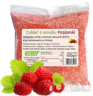 Cukier Kolorowy Do Waty Cukrowej Poziomka Czerwony 100g Saszetka Poziomkowy - Cukier i słodziki - miniaturka - grafika 1