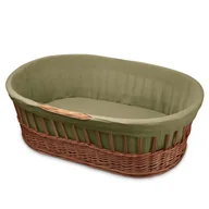 Łóżeczka i kojce - Hi Little One kosz Mojżesza wiklinowy wysoki ze stelażem + liner + materac + prześcieradło 5in1 GREEN HUNTER - miniaturka - grafika 1