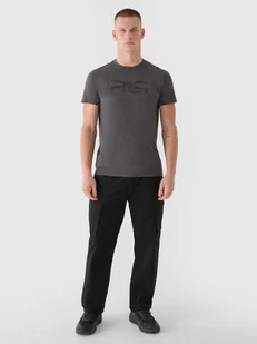 4F Spodnie casual cargo męskie 4F x Robert Lewandowski - czarne XL - Spodnie męskie - miniaturka - grafika 1