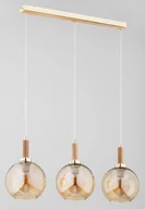 Lampy sufitowe - Hetty lampa wisząca 3xE27 złota/drewno 62487 - miniaturka - grafika 1