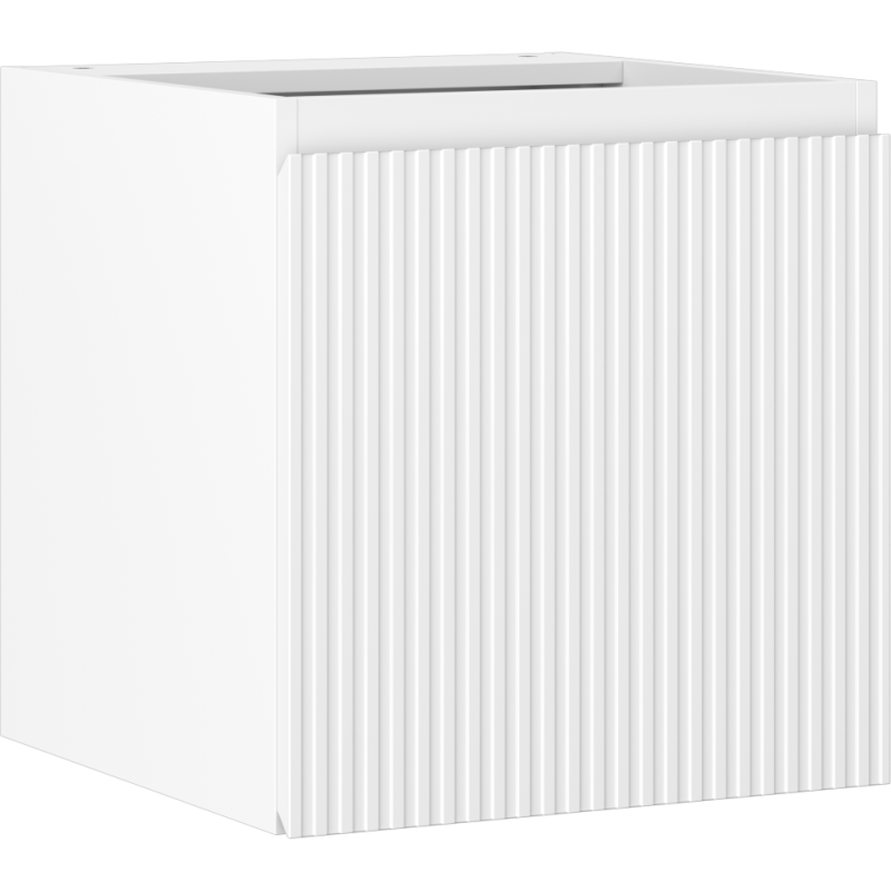 Mexen Rivel szafka łazienkowa podumywalkowa 45 cm, 1 drzwi, ryflowana, biała mat - 91A21-04547-1-BF01