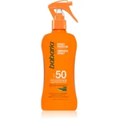 Balsamy i kremy do opalania - Spray przeciwsłoneczny Babaria Sunscreen Lotion With Aloe Vera SPF50 200 ml (8410412000574) - miniaturka - grafika 1