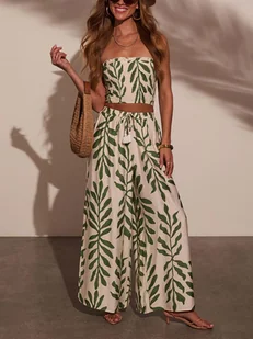 LA Angels Spodnie w kolorze oliwkowo-kremowym - Spodnie damskie - miniaturka - grafika 1