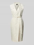 Sukienki - Sukienka lniana o długości do kolan w kopertowym stylu model ‘Drupe’ - miniaturka - grafika 1