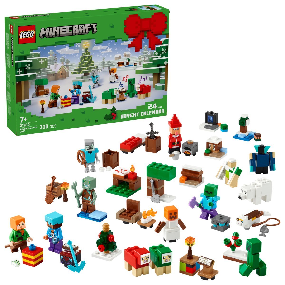 LEGO Minecraft, klocki, Kalendarz adwentowy na 2025 rok, 21280