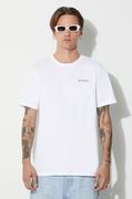 Koszulki męskie - Columbia t-shirt bawełniany North Cascades kolor biały z nadrukiem - miniaturka - grafika 1