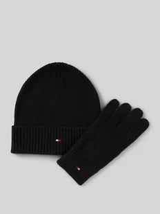 Czapka beanie i rękawiczki z domieszką kaszmiru w zestawie - Czapki męskie - miniaturka - grafika 1