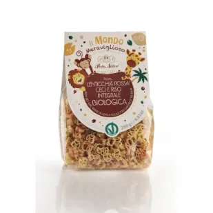 Pasta Natura Makaron proteinowy (soczewica czerwona - ciecierzyca - ryż brązowy) dla dzieci sawanna 250 g Bio - Makaron - miniaturka - grafika 1