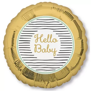 Balon foliowy, Hello Baby, okrągły, 43 cm - Baby shower i roczek - miniaturka - grafika 1