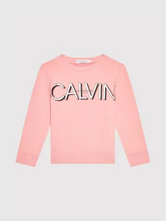 Bluzy dla dziewczynek - Calvin Klein Jeans Bluza Logo IG0IG01006 Różowy Regular Fit - grafika 1