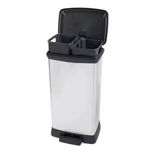 Curver Podwójny kosz na śmieci Deco z pedałem, 23L+23L, srebrny  Lumarko! - Kosze na śmieci - miniaturka - grafika 4