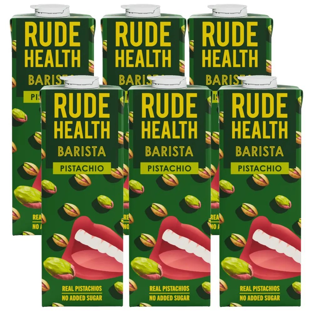 RUDE HEALTH Pistachio Barista 6x1L – napój roślinny do kawy, mleko pistacjowe barista