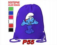 Torby szkolne - WOREK SZKOLNY NA WF BUTY SPORTOWY DLA DZIECKA SMERFY 5 WZORÓW + IMIĘ - miniaturka - grafika 1