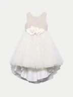 Sukienki i spódniczki dla dziewczynek - Abel & Lula Sukienka elegancka 5032 Beżowy Regular Fit - miniaturka - grafika 1