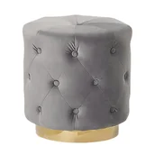 Taborety i hokery - Beliani Puf welurowy 40 cm szary CARROLLTON - miniaturka - grafika 1