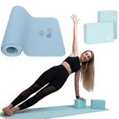 Maty do jogi - Zestaw 2 x kostka i mata do jogi baby blue  Fit.Me - miniaturka - grafika 1