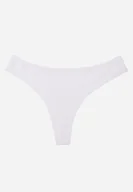 Majtki damskie - Białe Gładkie Majtki Stringi z Bawełną Chrysile - miniaturka - grafika 1