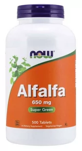 Now Foods Foods Alfalfa - Lucerna Siewna 650 mg (500 tabl.) - Witaminy i minerały - miniaturka - grafika 1