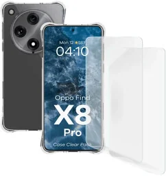 Bizon Elastyczne etui + 2x folia na ekran Case Clear Pack do Oppo Find X8 Pro - Etui i futerały do telefonów - miniaturka - grafika 1