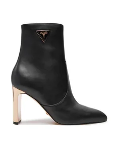 Guess Botki Caitte FLDCAT LEA10 Czarny - Botki damskie - miniaturka - grafika 1