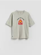 Koszulki dla chłopców - Reserved - T-shirt z nadrukiem Inside Out - jasnoszary - miniaturka - grafika 1