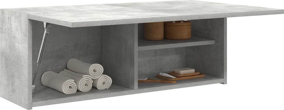 vidaXL Wisząca szafka łazienkowa, szarość betonu, 80x25x30 cm