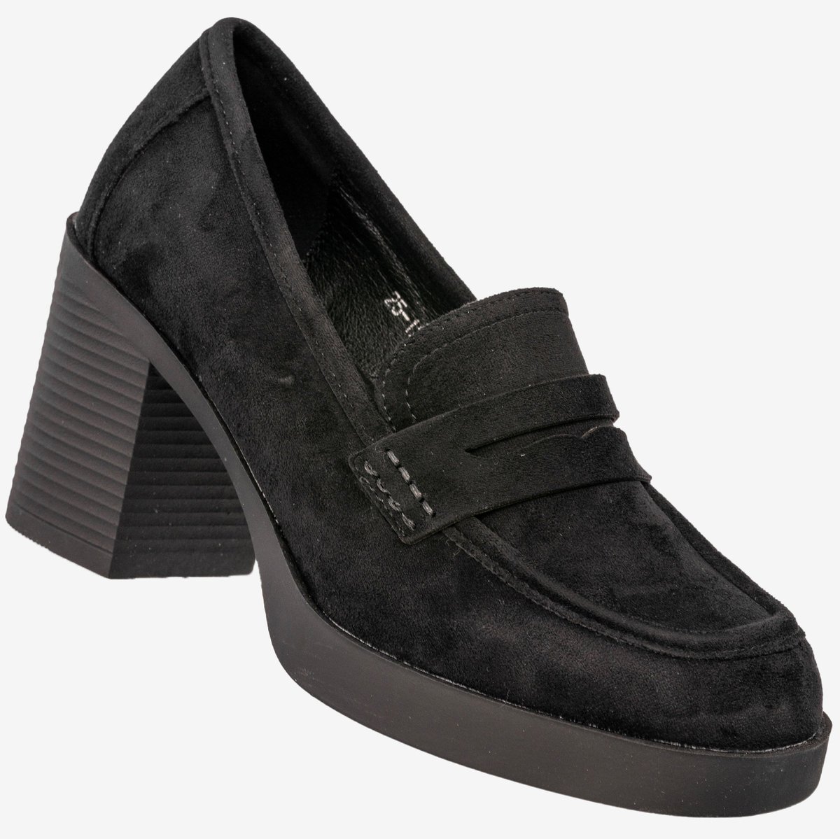 Mokasyny Damskie Buty Na Słupku Loafersy Czarne Potocki 25-12548BK Czarny 39