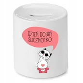 Skarbonki - SKARBONKA DLA DZIEWCZYNY DZIEŃ DOBRY ŚLICZNOTKO z Nadrukiem ze Zdjęciem - miniaturka - grafika 1