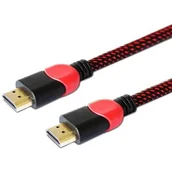 Kable - Kabel SAVIO GCL-04 (HDMI M - HDMI M; 3m; kolor czarno-czerwony) - miniaturka - grafika 1