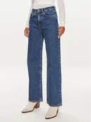 Spodnie damskie - Pepe Jeans Jeansy PL204731 Niebieski Straight Fit - miniaturka - grafika 1
