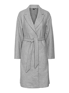 VERO MODA Vmfortune Long Jacket Ga Noos płaszcz damski, jasnoszary melanżowy, S - Płaszcze damskie - miniaturka - grafika 1